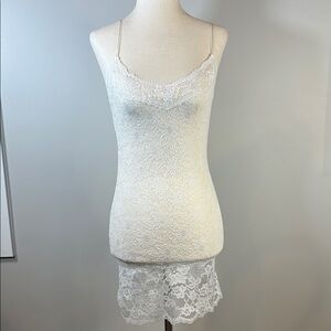 White Lace Chemise with Vintage-Inspired Detailing